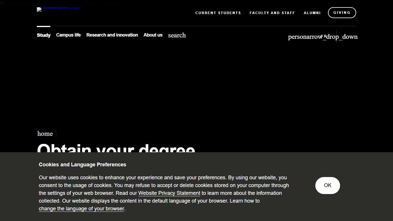 Obtain your degree Study